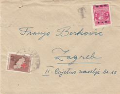Yugoslavia Red Cross Postage Due Taxed In Zagreb , Cover Sent From Zagreb 1950 - Timbres-taxe