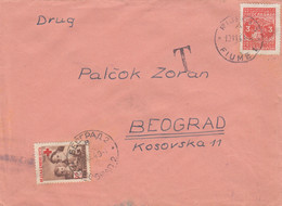 Yugoslavia Red Cross Postage Due Taxed In Beograd , Cover Sent From Rijeka Fiume 1949 - Postage Due