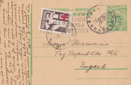 Yugoslavia Red Cross Postage Due Taxed In Zagreb , Stationery Sent From Gradsko 1955 - Postage Due