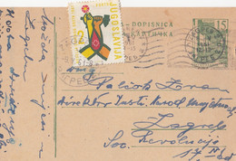 Yugoslavia Red Cross Postage Due Taxed In Zagreb , Stationery Sent From Zagreb 1961 - Timbres-taxe