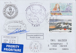 TAAF Crozet Cover Ship Visit RV Marion Dufresne Signature Cdt Ca Alfred Faure Crozet 15-8-2018 (57779F) - Covers & Documents