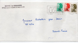 - Lettre SAINT-PIERRE ET MIQUELON 12.9.1988 - Bel Affranchissement Type Liberté - - Storia Postale