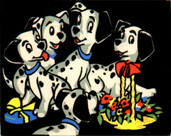 WALT DISNEY Walt Disney * CPA Système Feutrine * Dalmatians * Les 101 Dalmatiens * 1962 - Autres & Non Classés