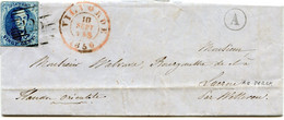 BELGIQUE - N°7 OBLITERATION A BARRES 125 + TAD VILVORDE + BOITE RURALE A SUR LETTRE AVEC CORRESPONDANCE DE PERCK, 1836 - Balkenstempel: Bahnpoststempel