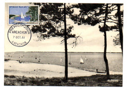 1961 --C.M -- ARCACHON......Vue Sur Le Bassin.......cachet  ARCACHON - 33 - 1960-1969