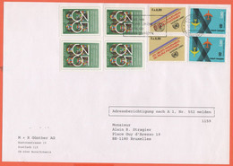 ONU - NAZIONI UNITE - UNITED NATIONS - NATIONS UNIES - 2003 - 8 Stamps - Big Fragment -Viaggiata Da Genève Per Bruxelles - Cartas