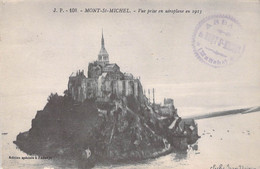 CPA Le Mont Saint Michel - Vue Prise En Aeroplane En 1913 - Tampon Abba Du Mont St Michel - Cliché Jean Vosin - Le Mont Saint Michel