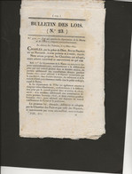 BULLETIN DES LOIS - N° 23  - 13 MARS 1825 -(PAGES 125 A 146) - Decrees & Laws