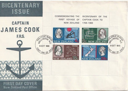 New Zealand - Annullo 1969 FDC First Voyage Of Captain James Wellington Cook  Brief Lettera Envelope - Briefe U. Dokumente