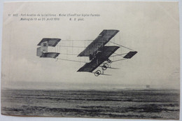 MICHEL EFIMOFF SUR BIPLAN FARMAN - MEETING DU 10 AU 25 AVRIL 1910 - PORT-AVIATION DE LA CALIFORNIE - NICE - Transport Aérien - Aéroport