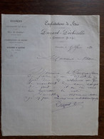 L24/246 Lettre Commerciale Ancienne . Charolles . Exploitations De Bois . Drizard - Déchizelle . 1880 - 1800 – 1899