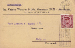 Belgium JOS. VANDEN WOUWER Fishsalesmen ANTWERPEN 1932 Card Carte Fiskeexport KOLDING Denmark Big Montenez - 1929-1941 Big Montenez