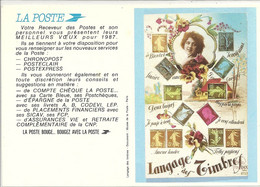 Calendrier De La Poste 1987 Langage Des Timbres - Big : 1981-90