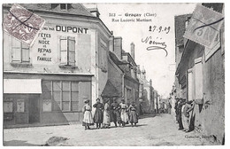 Graçay Cher CPA Rue Ludovic Martinet 1909 état Superbe - Graçay