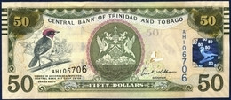 TRINIDAD AND TOBAGO 50 DOLLARS P-50 RED CAPPED CARDINAL BIRD CENTRAL BANK E. WILLIAMS FINCOMPLEX PARLIAMENT 2006 UNC - Trinidad & Tobago