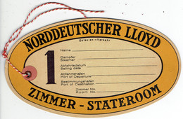 étiquette De Bagage Norddeutscher Lloyd Zimmer-stateroom - Sonstige & Ohne Zuordnung