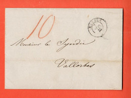 ZPT-39 Pré-philatélie Enveloppe Cachet Moudon 7 Septembre 1855 Pour Vallorbe - 1843-1852 Federale & Kantonnale Postzegels