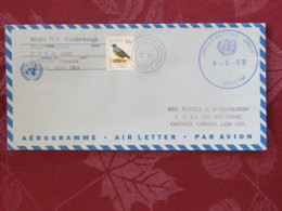 Canada 1993 Aerogramme From Troops In United Nations (UNOSOM) Mission In Somalia (CFPO-BPFO) To Ontario - Bird - Covers & Documents