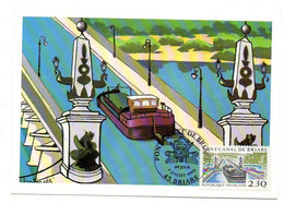 1990--Carte-Maximum -- Pont-canal De BRIARE (péniche)--illustrateur Santarelli..cachet  BRIARE - 45..........à Saisir - 1990-1999