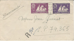 1943- Enveloppe RECC. Provisoire , Affr. 5 F +1 F  Pour Un Militaire Au S P 74.365 - Storia Postale