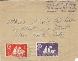 1942- Enveloppe  Affr. 1,50 F  +1 F  Pour Les U S A   Censure Américaine  D B /   C.128 - Briefe U. Dokumente