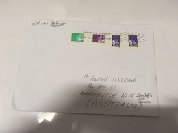 (1 G 4) 2 Large Letters Posted From FRANCE To Australia During COVID-19 Crisis (with 4+3 Stamps) 24 X 16 Cm - Briefe U. Dokumente