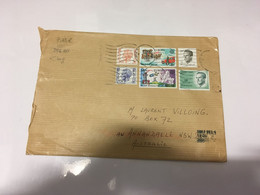 (1 G 4) Large Letter Posted From Belgium To Australia During COVID-19 Crisis (with 6 Stamps) 24 X 16 Cm - Lettres & Documents