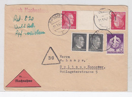 Deutsches Reich NN-Brief Mit ZD-Frankatur Ab Aussig Portorichtig Intr.Stempel - Cartas