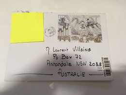 (1 G 4) 1 Large Letter Posted From FRANCE To Australia During COVID-19 Crisis (with 1 Notre Dame M/s Stamps) 26 X 17 Cm - Briefe U. Dokumente