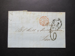 Italien 1854 Faltbrief Mit Inhalt Firenze (Florenz) - Paris Roter K2 Tosc 3 P. De Beauvoisin - Toscana