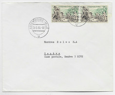 LUXEMBOURG 2FR50X2 VITICULTURE LETTRE COVER LUXEMBOURG VILLE 29.5.1961 TO GENEVE SUISSE - Brieven En Documenten