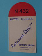 Hotel ILLBERG Hirtzbach ( Ht-Rhin ) Restaurant Ottié ** ( N 432 ) > Sehen / See / Voir >> Scans ! - Cartes De Visite