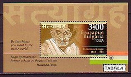 BULGARIA / BULGARIE - 2020 - Mahatma Gandhi - 150 Ans De La Naissanse -  Bl** MNH - Nuevos