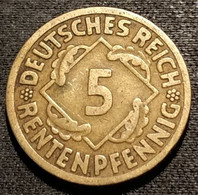 ALLEMAGNE - GERMANY - 5 RENTENPFENNIG 1924 F - KM 32 - 5 Rentenpfennig & 5 Reichspfennig