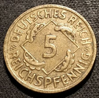 ALLEMAGNE - GERMANY - 5 REICHSPFENNIG 1935 F - KM 39 - 5 Reichspfennig