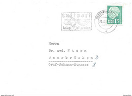 52 - 38 - Enveloppe Envoyée De Saarbrücken 1957 - Oblit Mécaniquie Luftpost - Cartas & Documentos