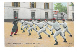 Cpa, Militaire, 1910, Infanterie, Exercice De Boxe, Posté à Bergerac, 24, Militaire, Sport, Voyagée, - Patriotic