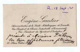 VP19.749 - GRENOBLE 1926 - CDV - Mr Eugène GAUTIER Administrateur De La Société Métallurgique De Grenoble ....... - Cartes De Visite