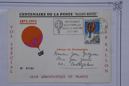 650 FRANCE  BELLE LETTRE 1971 1ER VOL  SPECIAL  PARIS  POUR CASTELJALOUX +BALLONS MONTéS++AFFRANCH. PLAISANT - 1960-.... Storia Postale