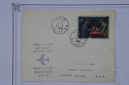 650 FRANCE  BELLE LETTRE 1962 1ER VOL    PARIS NEW YORK USA ++AFFRANCH. PLAISANT - 1960-.... Brieven & Documenten