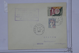 650 FRANCE  BELLE LETTRE 1962 1ER VOL    PARIS MUNICH GERMANY ++AFFRANCH. PLAISANT - 1960-.... Storia Postale