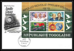 11464/ Espace (space Raumfahrt) Lettre (cover Briefe) Fdc Apollo Soyuz (soyouz Sojus) Project Togo 15/7/1975 - Afrique