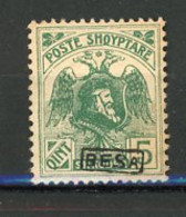 ALBA - 1922  Yv. N°  128   *  5q  Scander-Beg Surchargé BESA   Cote  6  Euro  BE  2 Scans - Albanie
