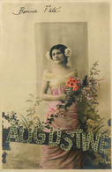 AUGUSTINE Augustine * Carte Photo * Prénom Name * Art Nouveau Jugenstil - Prénoms