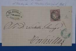 650 ESPANA  BELLE LETTRE 1868  ANDUJAR  POUR TORSEDILLAS  +CACHET VERT RARE ++AFFRANCH. INTERESSANT - Cartas & Documentos