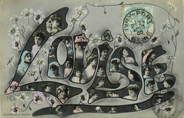 LOUISE Louise * Carte Photo * Prénom Name * Art Nouveau Jugenstil - Nombres