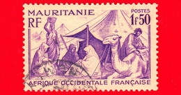 MAURITANIA - Africa Occidentale Francese - 1938 - AOF - Campo Nomadi - Tende - Cammelli - 1.50 - Usados