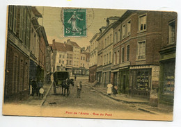 27 PONT De L'ARCHE Rue Du Pont Cariole Cheval Commerces Anim Couleur 1911 Bel Aspect Toilé  D08 2022 - Pont-de-l'Arche
