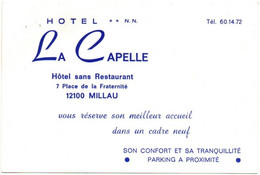 Delcampe - Carte De Visite : Hôtel :  " La Capelle " - Millau - Aveyron : Publicité - Visitenkarten