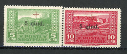 ALBA - 1924  Yv. N°  136,137  *  5,10q  Croix-Rouge  Cote  35  Euro  BE R 2 Scans - Albanie
